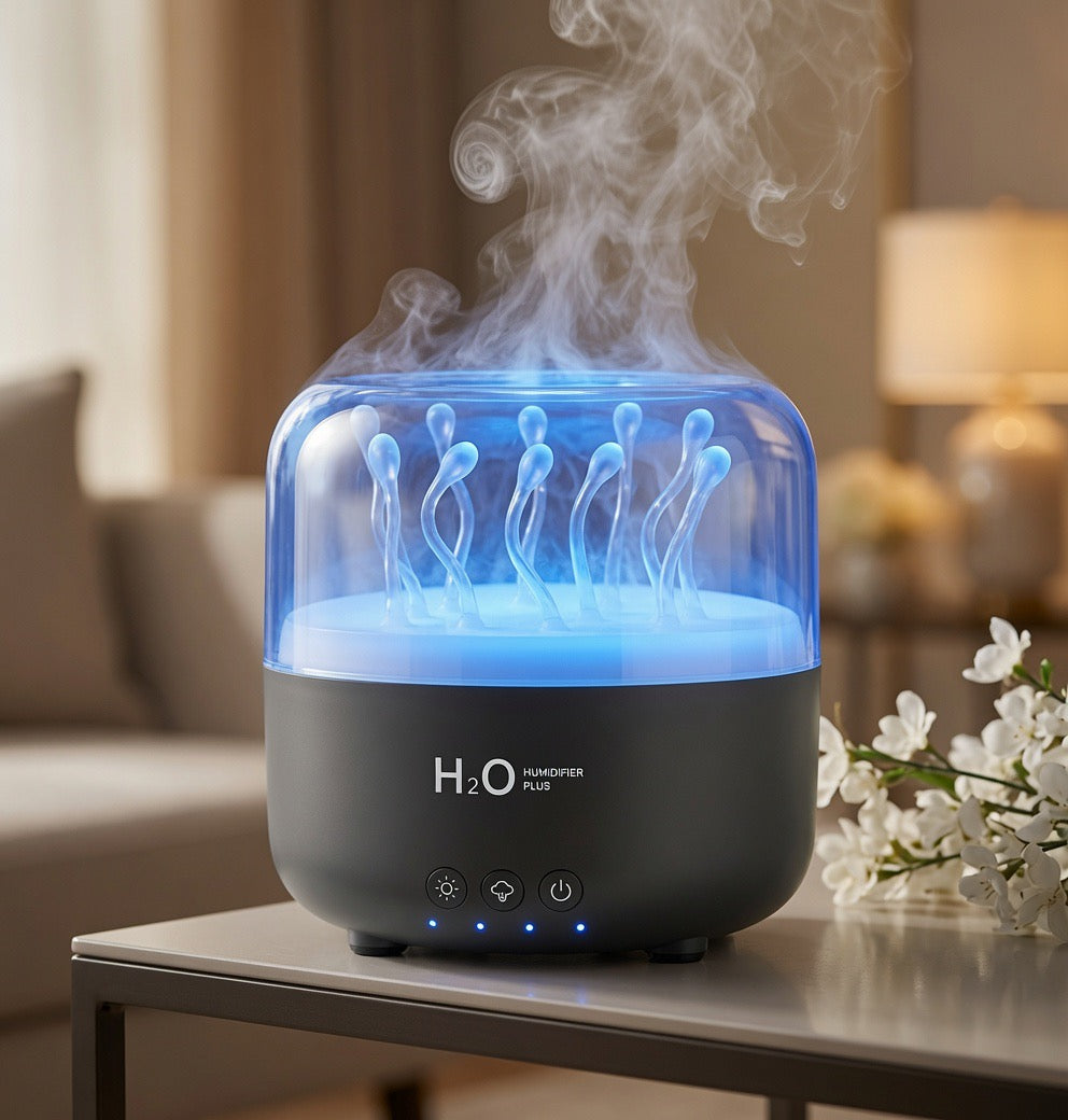 H2O Humidifier Plus – Ultrasonic Aroma Diffuser & Cool Mist Humidifier with LED Night Light