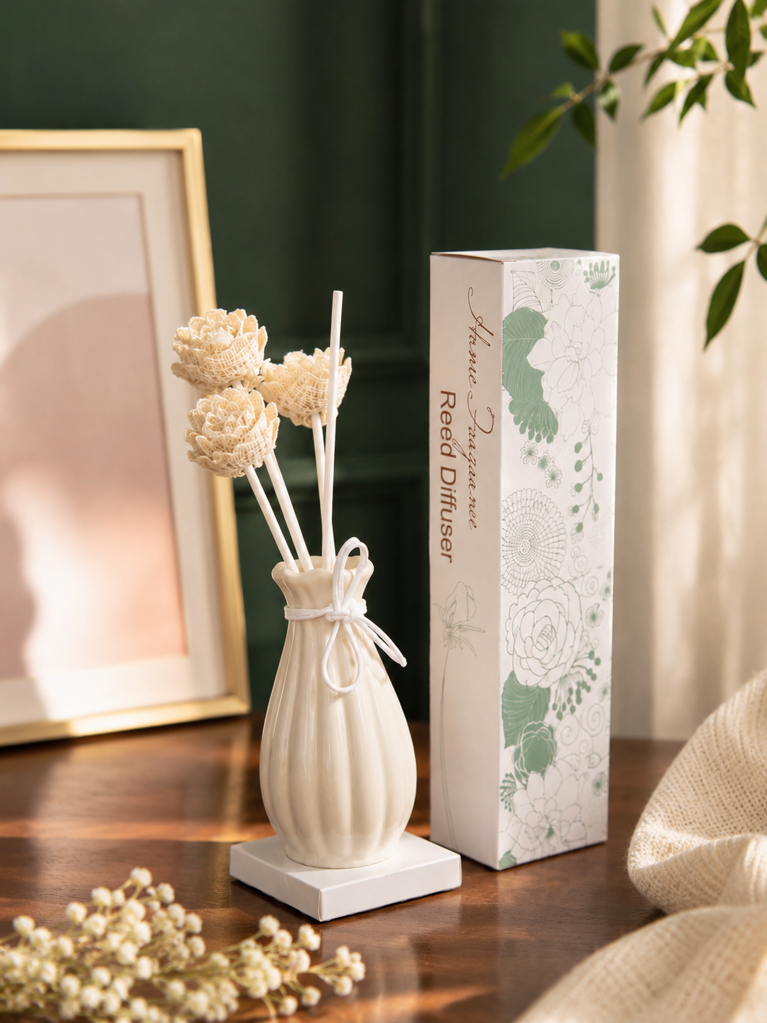 Luxury Flower Reed Diffuser Vase – Long Lasting Home Fragrance & Elegant Décor🏺