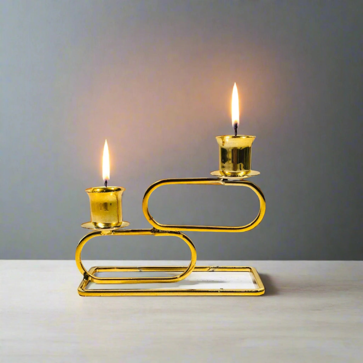Metallic Candle Stand – Elegant Golden Décor