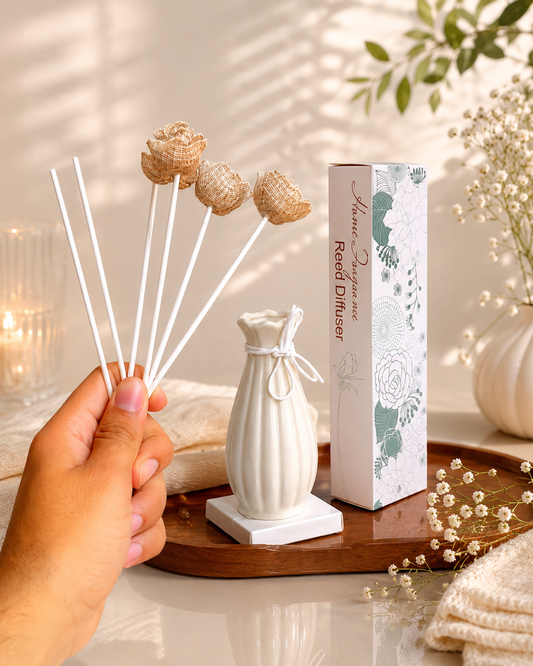 Luxury Flower Reed Diffuser Vase – Long Lasting Home Fragrance & Elegant Décor🏺