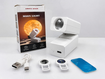 Moon Light Projection Lamp – 360° Rotating USB Rechargeable Night Light