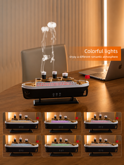 Titanic Ship Jellyfish Aroma Diffuser | LED Light Humidifier | Essential Oil Aromatherapy