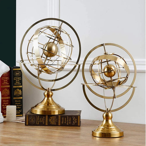Uri Globe Ornament – Luxury Metal Tabletop Décor