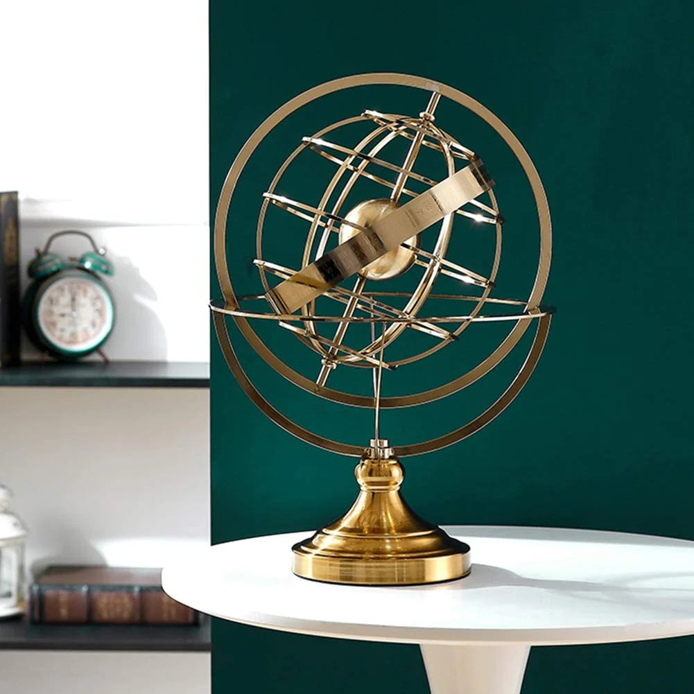 Uri Globe Ornament – Luxury Metal Tabletop Décor