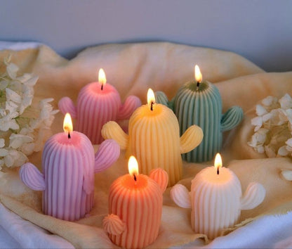 Colorful Cactus Candle