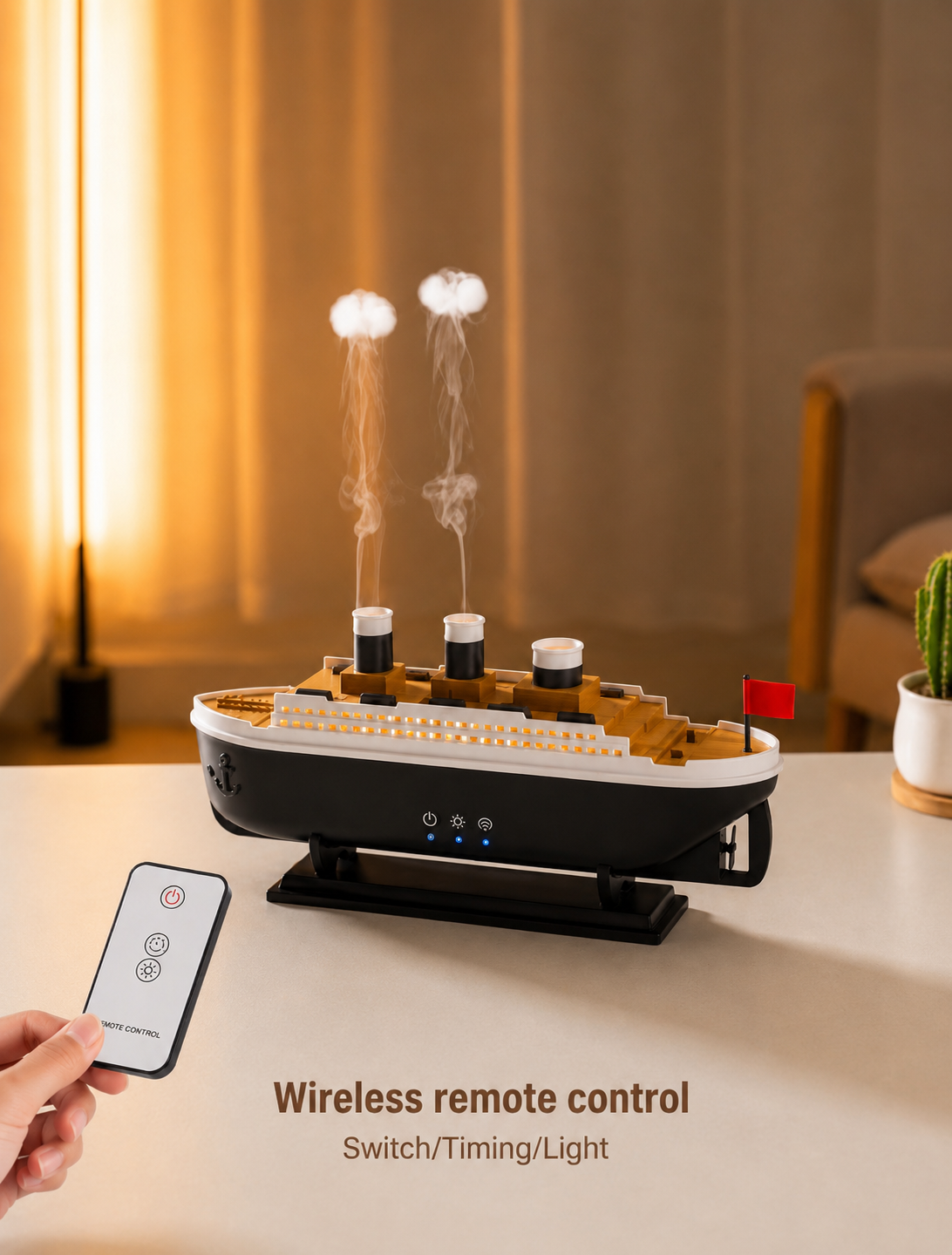 Titanic Ship Jellyfish Aroma Diffuser | LED Light Humidifier | Essential Oil Aromatherapy