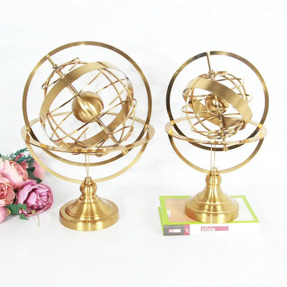Uri Globe Ornament – Luxury Metal Tabletop Décor