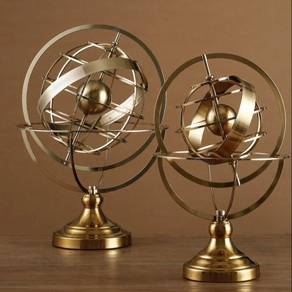 Uri Globe Ornament – Luxury Metal Tabletop Décor