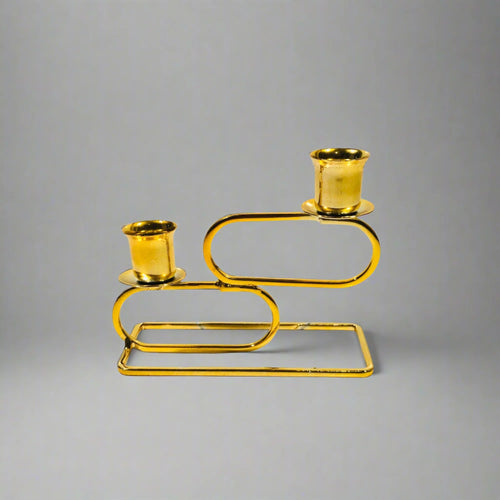 Metallic Candle Stand – Elegant Golden Décor