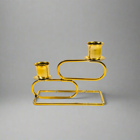 Metallic Candle Stand – Elegant Golden Décor