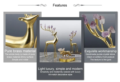 Ardax Brass Deer – Luxury Decorative Sculpture