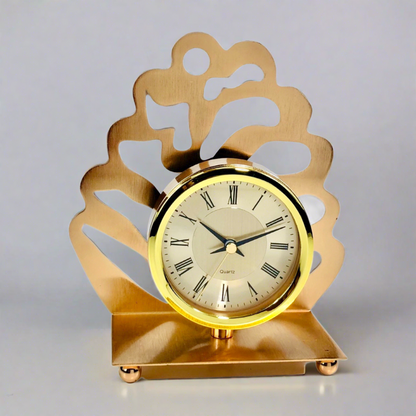 Metallic Golden Table Clock